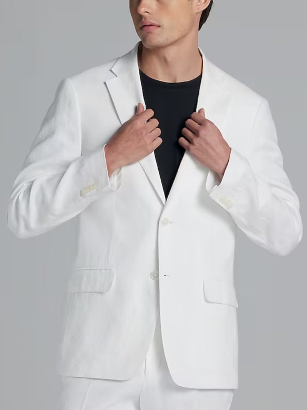 Tommy Hilfiger Mens Modern Fit Linen Suit Jacket Blazer 38 Short White Solid NWT